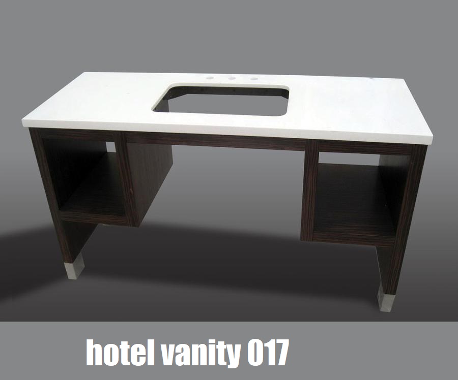 hotel lavatory cabinet and marble counter top with solid wood legs