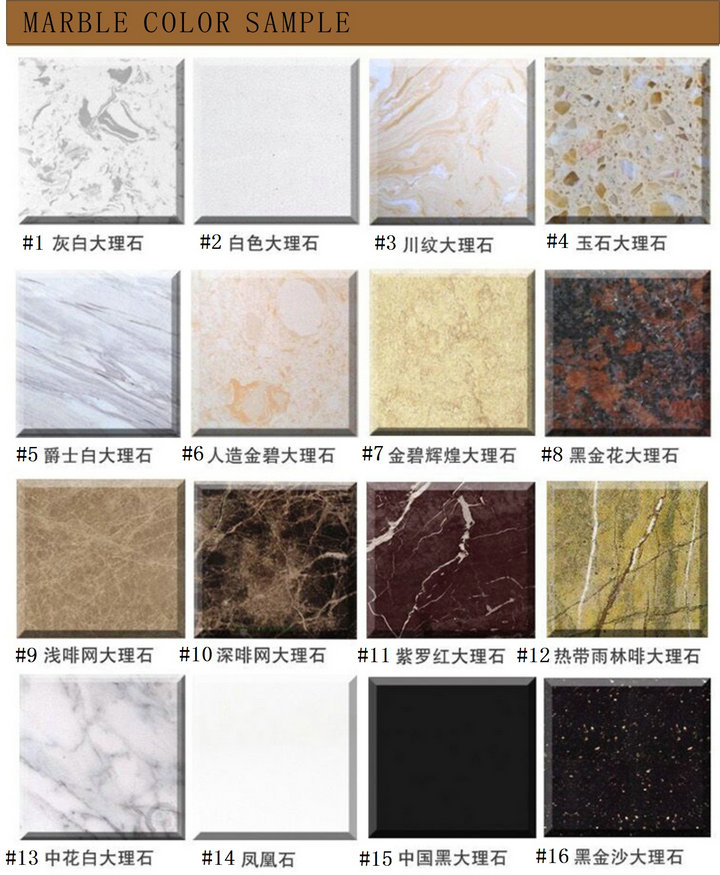 Marble counter top sample color