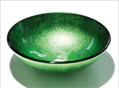 green glass round bowl sink beauty bathroom glass wash basin single bathroom sink lavabo 8029