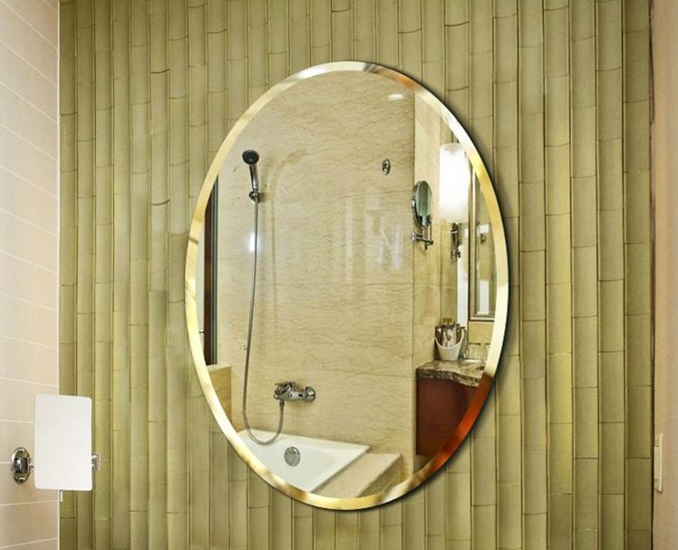 60x90cm oval bathroom mirror with bevel edge