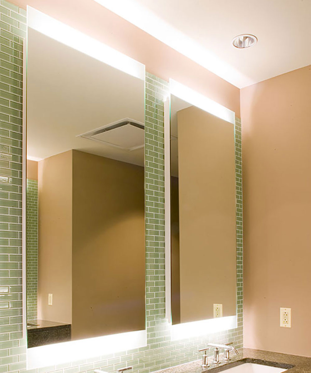 hotel project frameless bathroom led illuminated mirror