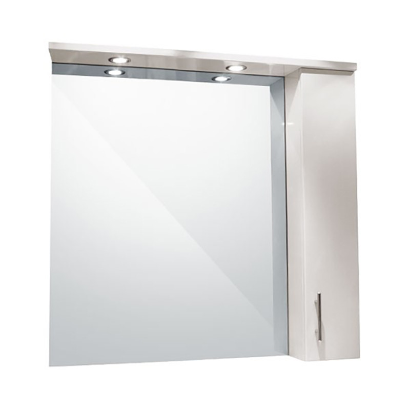 led light bathroom wall mirror with side cabinet