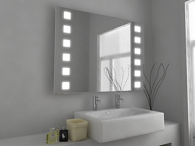 frosted glass area bathroom backlit mirror with sensor touch and plug in