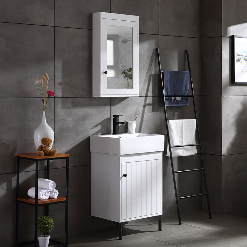 Small apartments white lacquer waterproof bathroom vanity units with cheap price 