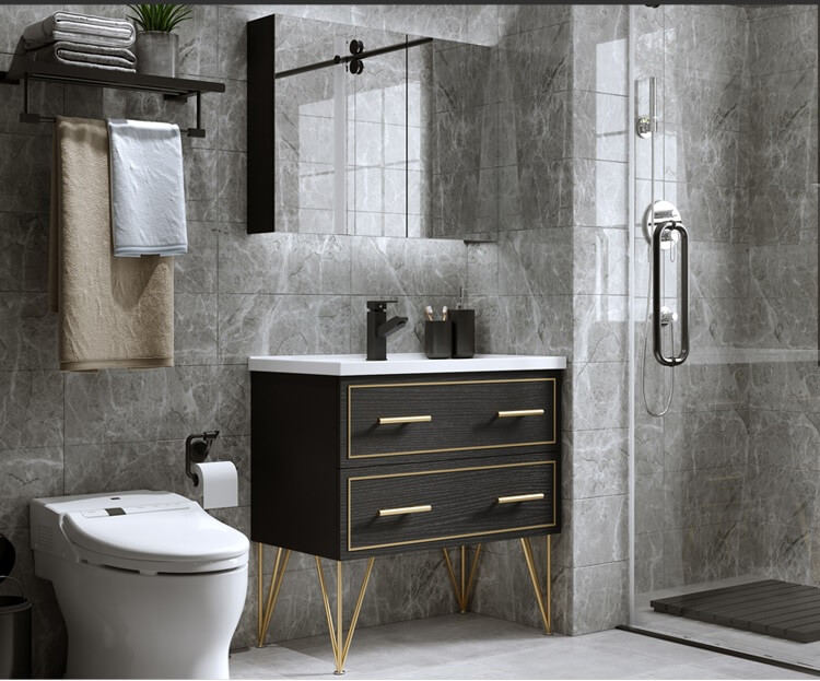 quality bathroom vanity with two drawers and medicine cabinet MCP-7005