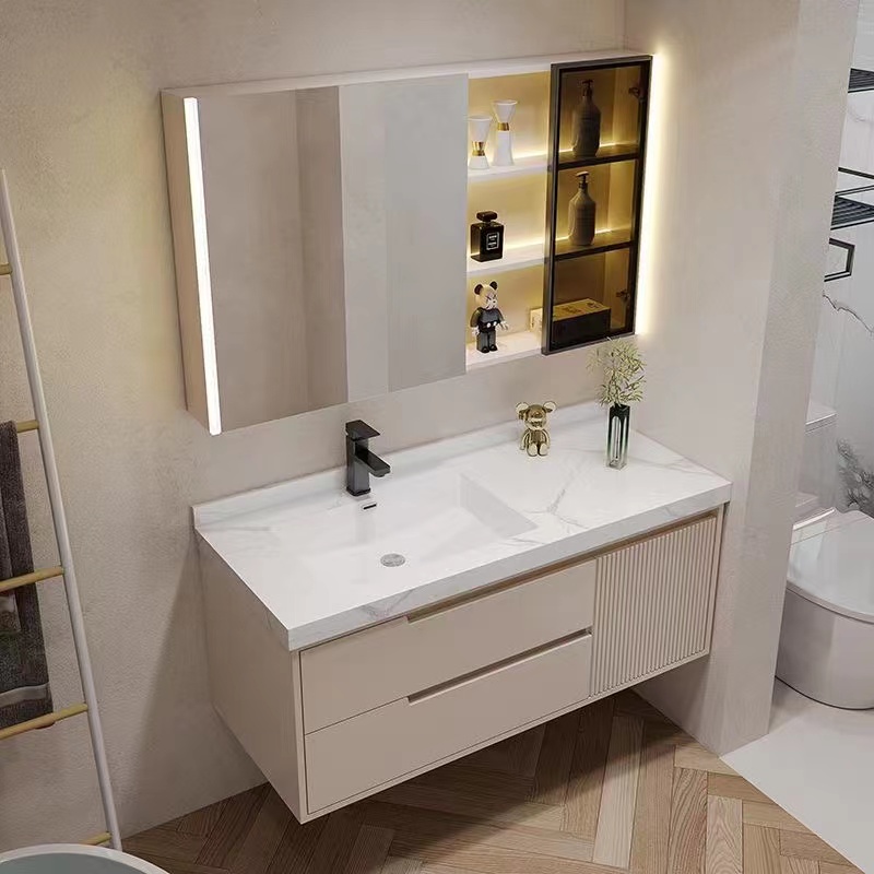 beige color bathroom vanity cabinet