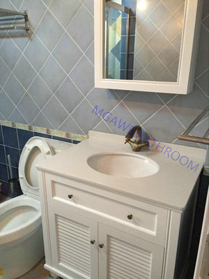 custom bathroom vanity under-mounted basin