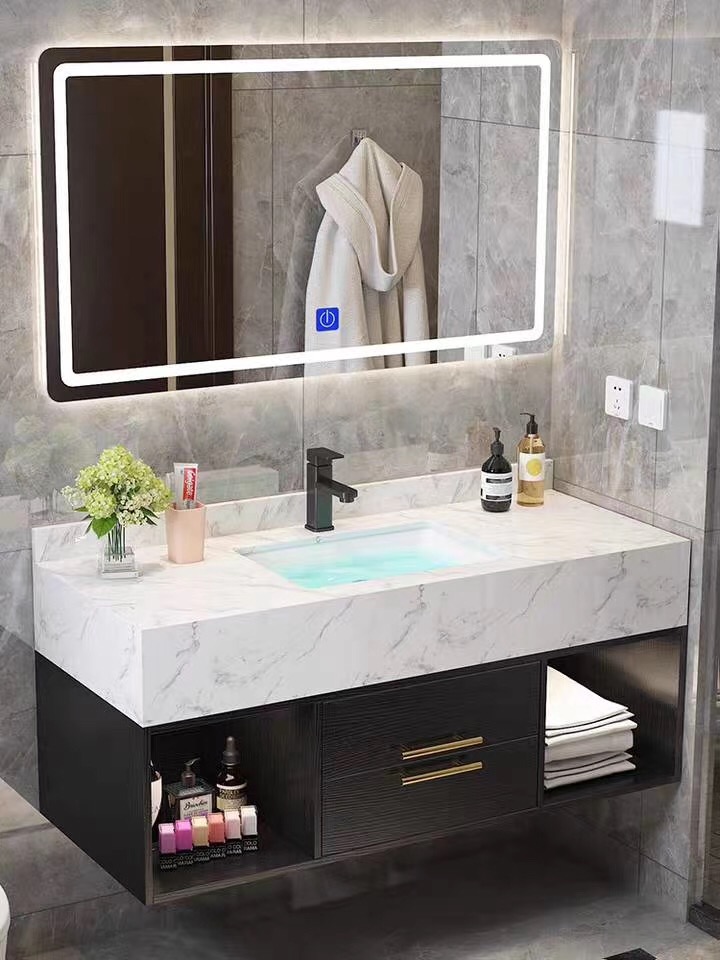 new design bathroom vanity set sensor touch mirror